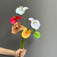 YOPIN-8201 Bunga Artificial PU Real Touch Anthurium Laris untuk Dekorasi Acara
