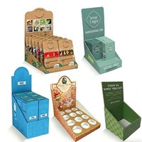 Présentoir de comptoir en carton kraft personnalisé avec fenêtre transparente