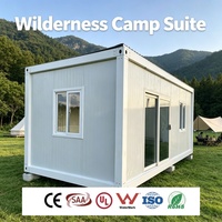 Cabine de camping-car conteneurisée démontable à vie utile de 30 ans avec véranda vitrée pour complexe hôtelier et location de vacances