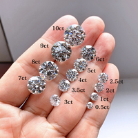 Pierres de Moissanite en vrac de couleur D, pureté VVS1, taille brillant, 0,5 ct à 10 ct (5,0 mm à 14 mm), certifiées GRA, couleur DEF, créées en laboratoire, vente en gros