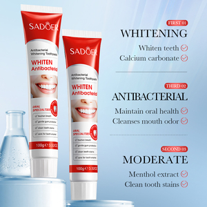 Dentifrice blanchissant antibactérien SADOER en marque blanche : Réduit la <span class=keywords><strong>plaque</strong></span> dentaire, élimine les taches, éclaircit les dents, rafraîchit l'haleine - Product Image 2