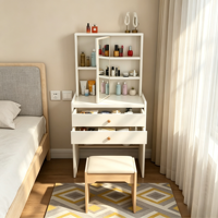 Offre Limitée : Ensemble Coiffeuse en Bois Durable avec Miroir Rabattable, Idéal pour Dressings et Chambres