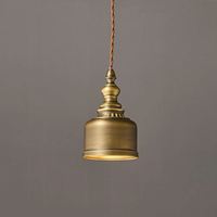 Suspension simple de style américain vintage à tête unique, petite suspension unique à long cordon, taille moyenne, barre en cuivre, salle à manger, bar, suspension