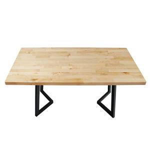 Mesa de comedor rectangular de madera maciza de abedul de diseño moderno, cocina, estilo de bloque de carnicero de madera apropiado para restaurantes - Product Image 3