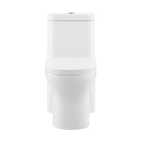 Appareils sanitaires de qualité supérieure Commode de type P Salle de bain en céramique Noir mat Toilettes une pièce