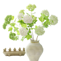Fleurs artificielles en gros, Hortensias en soie à tiges multiples, Blanc et Vert, Décoration nordique pour la maison, Bouquet pour vase, Vente en gros directe usine