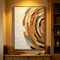 Peinture à l'huile abstraite moderne à texture épaisse, peinte à la main, technique impasto au couteau, art mural 3D sur toile pour décoration de salon