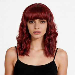 Peluca de cosplay sintética de onda corta multicolor vibrante con flequillo completo, sin encaje, resistente al calor, con gorra ajustable para <span class=keywords><strong>mujer</strong></span> - Product Image 2