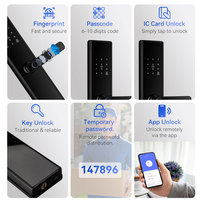 Harga Pabrik TTlock Tuya Zigbee App Kunci Pintu Keamanan Rumah Cerradura Sidik Jari Kata Sandi Kartu Kunci Kunci Pintu Pintar Serrure