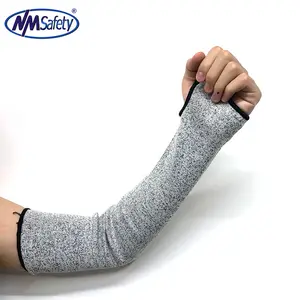 NMSAFETY lengan perlindungan tebal rajut HPPE A4 tingkat tahan potong aman dengan lubang jempol