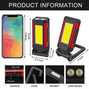 Lampe de travail portable rechargeable à LED avec support, 7 modes d'éclairage, magnétique, pour réparation automobile, garage, lampe à poignée - Product Image 2