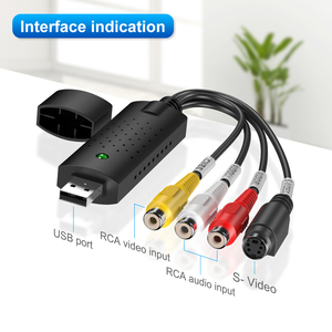Carte de capture audio et vidéo RCA vers USB NTSC <span class=keywords><strong>PAL</strong></span> 720X480 pour ordinateur, lecteur DVD, magnétoscope, caméra Hi8, caméra DV, boîtier TV - Product Image 2