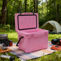 Glacière à roulettes écologique LLDPE 18Qt, glacière de camping robuste pour le stockage de bière et de canettes, pêche, rotomoulée