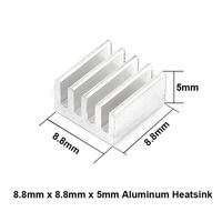 8.8x8.8x5mm dissipateur thermique en aluminium refroidisseur de radiateur de refroidissement de puce électronique pour CPU RAM GPU A4988 dissipateur de chaleur de jeu de puces