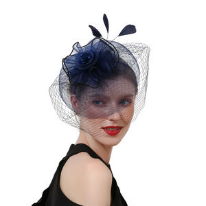 Fascinateur de <span class=keywords><strong>filet</strong></span> français pour femmes rubans de cheveux en tissu casque pour les fêtes de mariée et les costumes de mascarade - Product Image 4