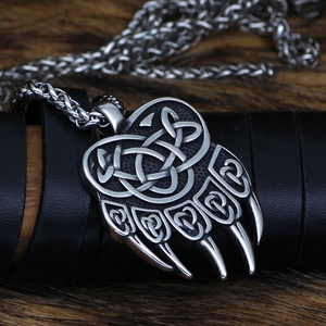 Collar MECYLIFE con Colgante de Garra de Oso Vikingo, Amuleto con Nudo Celta, Joyería Vikinga de Acero Inoxidable, Mitología Nórdica - Product Image 2