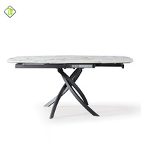 Table à manger extensible en pierre frittée, populaire en France, gain de place pour petite salle à manger