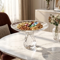 Corbeille à fruits en cristal K9 taillé, bleu dégradé, plateau de service en verre à facettes, décoration de table pour la maison, mariage, hôtel, centre de table, cadeau