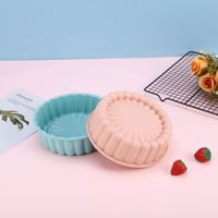 Moule à gâteau rond en silicone cannelé, résistant à la chaleur, pour four, plateau à cheesecake, tarte, gelée, pouding, pâtisserie, ustensiles de cuisine