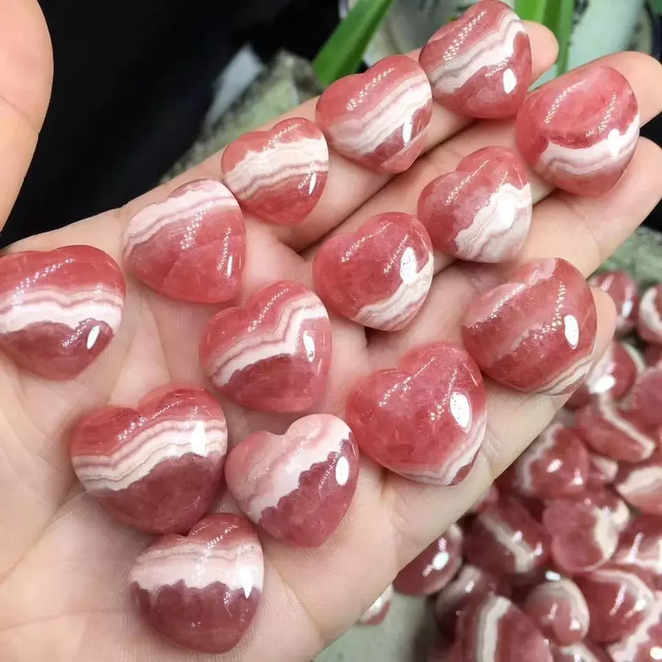 Wholesale Natural Healing Gemstone Rhodochrosite Heart Crystal Jewelry Pendant