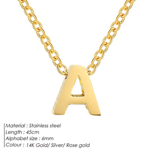 จี้ PVD สแตนเลส316อักษรชื่อตัวอักษรที่กำหนดเองสำหรับ2024ผู้หญิงสร้อยคอเพทายไม่ทำให้เสื่อมเสีย - Product Image 6