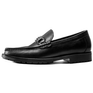 Chaussures en cuir pour hommes de qualité supérieure, à bout rond, avec boucle latérale, décontractées, respirantes, antidérapantes, fabriquées à la main, en cuir véritable - Product Image 3