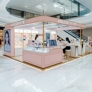 Exhibidor de Maquillaje y <span class=keywords><strong>Lentes</strong></span> de Contacto con Iluminación LED y Paneles Mate Impermeables en Rosa/Morado - Product Image 6