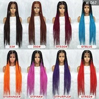 Pleine dentelle brins fins de modèles de fibres chimiques tresse couvre-chef dentelle tresses perruque vente en gros e-commerce modèles de feu explosifs