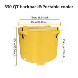 630 QT Rotomolded 튼튼한 절연 물고기 보관함 어항 새우 탱크 해산물 처리 용기 절연 물고기 저장 욕조 절연 어항 용 열 상자 - Product Image 2