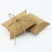Boîte d'emballage de bonbons basse quantité minimale de commande Boîte d'oreiller en papier kraft pliable Impression de logo personnalisé