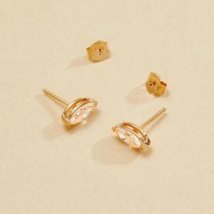 Boucles d'oreilles en or 14 carats plaqué rhodium, forme goutte d'eau, serti griffe, style marquise vintage, 1,50 ct, bijou unique et audacieux - Product Image 2