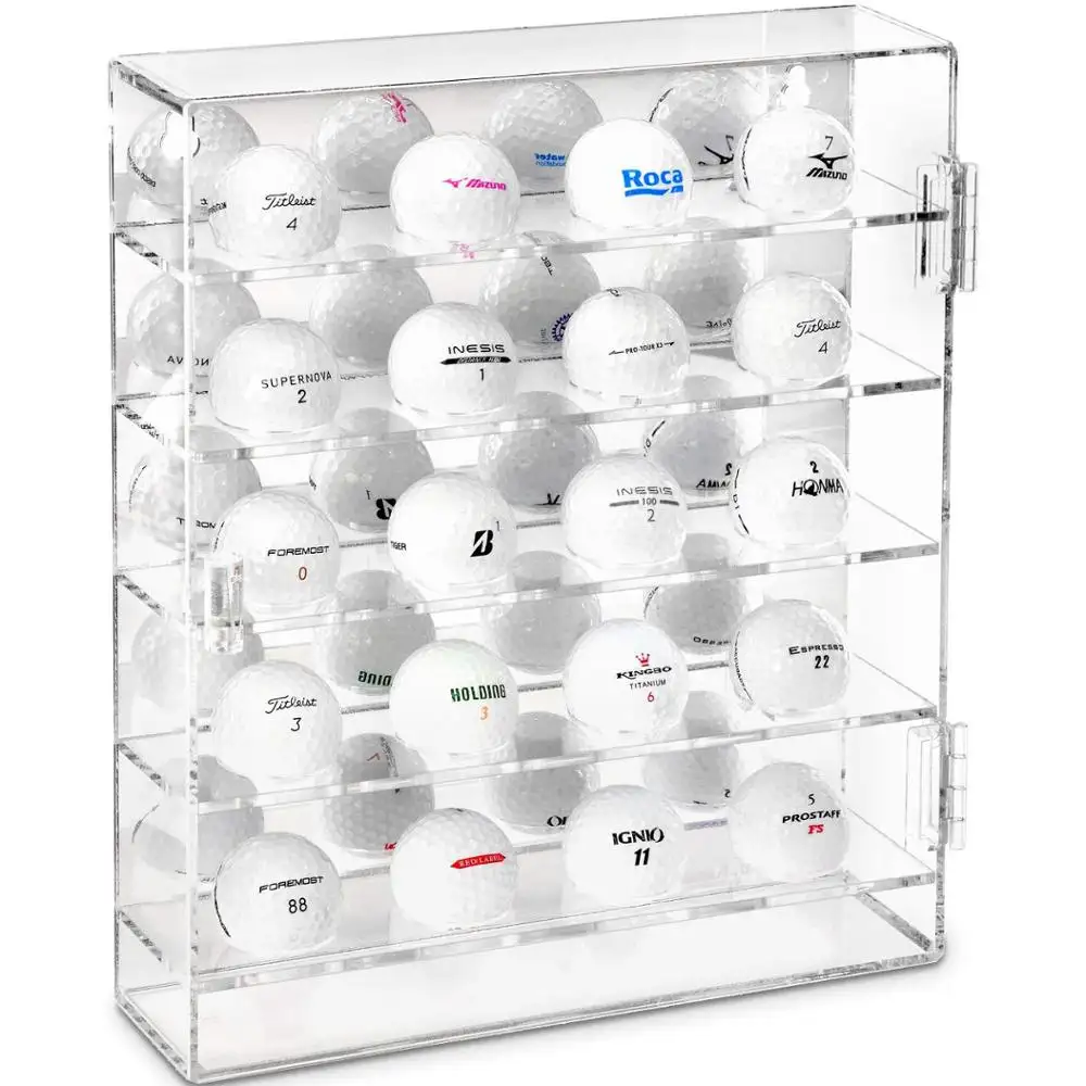 Acrylic Mountable Golf Balls Hiển Thị Trường Hợp Tủ Tường Giá Chủ