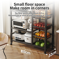 Vierlaags metalen keukenopbergrek staande kast plank organizer groente fruitmand schaalhouder voor thuis voorraadkast
