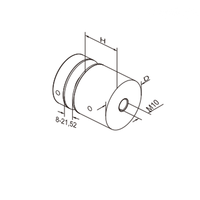 Pince à verre à entretoise ronde en acier inoxydable solide réglable de 50mm de diamètre pour le montage de support réglable en verre sur les murs