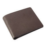 Portefeuille RFID court de luxe à deux volets pour hommes Portefeuille en cuir véritable brun foncé Fournisseur en gros du Vietnam - Product Image 3