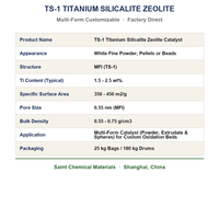 Sphères extrudées de catalyseur zéolite TS-1 en silicalite de titane, formes personnalisables MFI pour l'oxydation, directement de l'usine