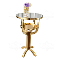 Table de cocktail pour événements de mariage au design moderne avec panier de rangement, table de bar en acier inoxydable