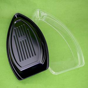 Bateaux de luxe écologiques personnalisés Boîte à sushi en plastique Rectangle circulaire carré Boîte d'emballage à emporter pour sushi de couleur noire Togo - Product Image 6