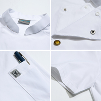 Veste de cuisine de chef, uniforme de serveuse de restaurant chinois, veste de chef noire imperméable à manches courtes, uniforme de chef italien