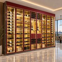 Réfrigérateur à vin commercial à température contrôlée, grande capacité, multi-portes, vitrine à vin avec porte en verre, design personnalisé