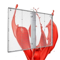 Affichage LED transparent HD pour publicité intérieure, écran LED transparent en maille, 3,9 mm-7,8 mm, mur vidéo DJ pour vitrine de magasin, centre commercial