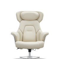 Chaise de direction ergonomique à dossier haut en cuir synthétique, pivotante, avec accoudoirs en aluminium poli, chaise de bureau