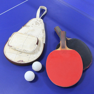 Japanese and Korean style leather <b>table</b> <b>tennis</b> racket protective case, <b>table</b> <b>tennis</b> club sports bag, portable and shockproof - Product Image 1
