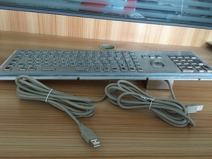 Không thấm nước <span class=keywords><strong>104</strong></span> phím thép không gỉ công nghiệp Kim Loại Cơ khí gắn cơ khí kiosk bàn phím với Trackball hoặc Touchpad - Product Image 3