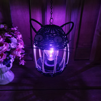 Lampes suspendues en rotin pour Halloween avec LED blanc chaud pour décoration intérieure