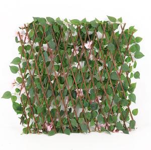 Recinzione Decorativa con Fiori Artificiali, Decorazione da Giardino, Pianta Verde Artificiale con Steccato in Legno - Product Image 5