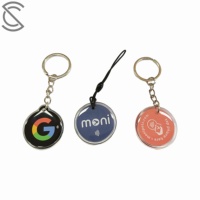 Vente en gros de mini-porte-clés NFC NTAG213 en époxy, 13,56 MHz, carte intelligente RFID, lien de commentaires Google, paiement sans argent liquide, étanche
