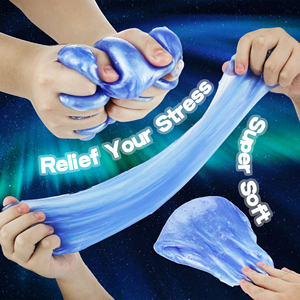 Nuevo Diseño de Juguete Sensorial Bicolor en Forma de S con Efecto Arcoíris Acuático para Niños, Lodo Cristalino, Slime Galáctico Transparente con Purpurina - Product Image 5
