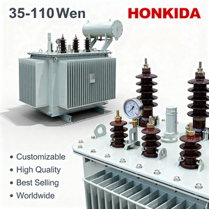 Transformateur immergé dans l'huile à trois phases CHINA HONKIDA 50-2000KVA 35KV 400V/230V à noyaux en cuivre pour la rénovation du réseau électrique de Géorgie, usage industriel, faible tension - Product Image 3