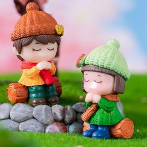 Micro Paysage Décor Chandail Souhaitant Couples Garçons et Filles Poupée 3D Figurines Miniatures DIY Maison Fée Jardin Décoration - Product Image 4